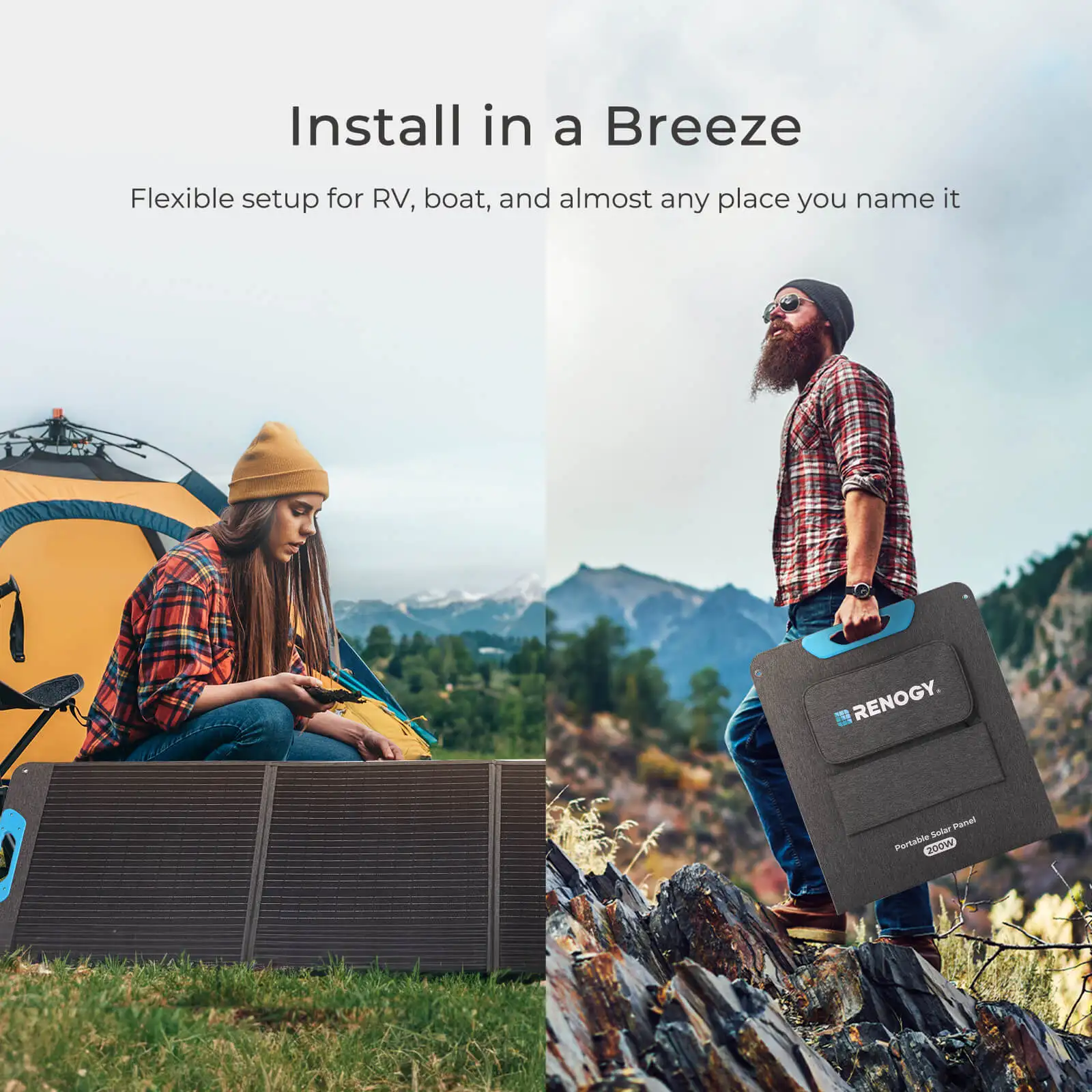 Renogy-Panel Solar portátil de 200W, Panel Solar plegable impermeable IP65, respaldo de energía, cargador Solar para estación de energía, RV, Camping/Free Envio a Cuba 15-21 dias - Image 4