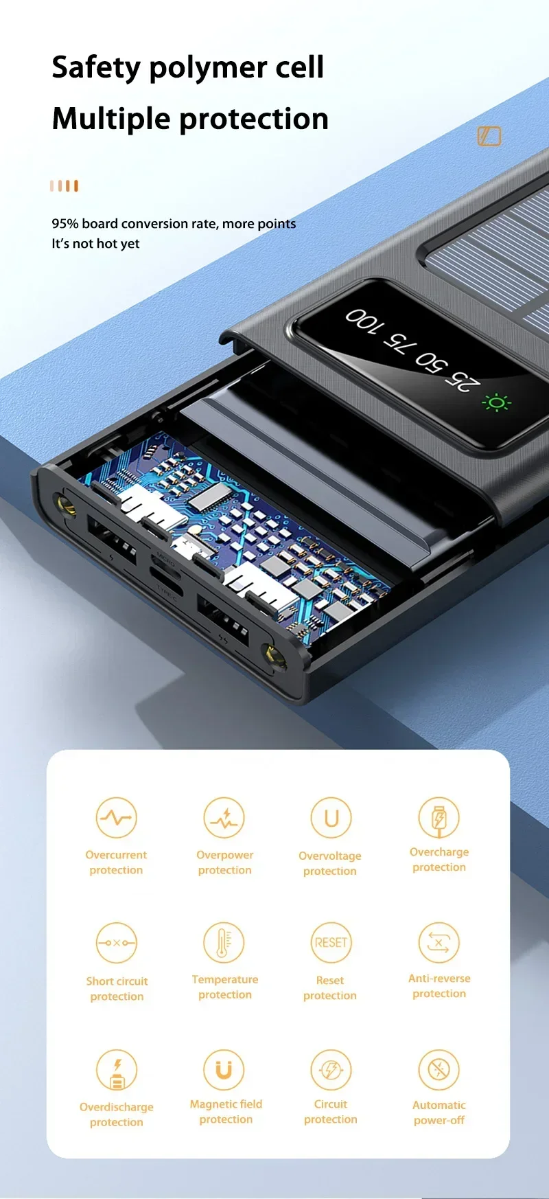 Banco de energía solar Xiaomi 200000 Batería de carga rápida móvil de gran capacidad mAh con cables USB 4 duales para iPhone Samsung/Free Envio a Cuba 15-21 dias - Image 25