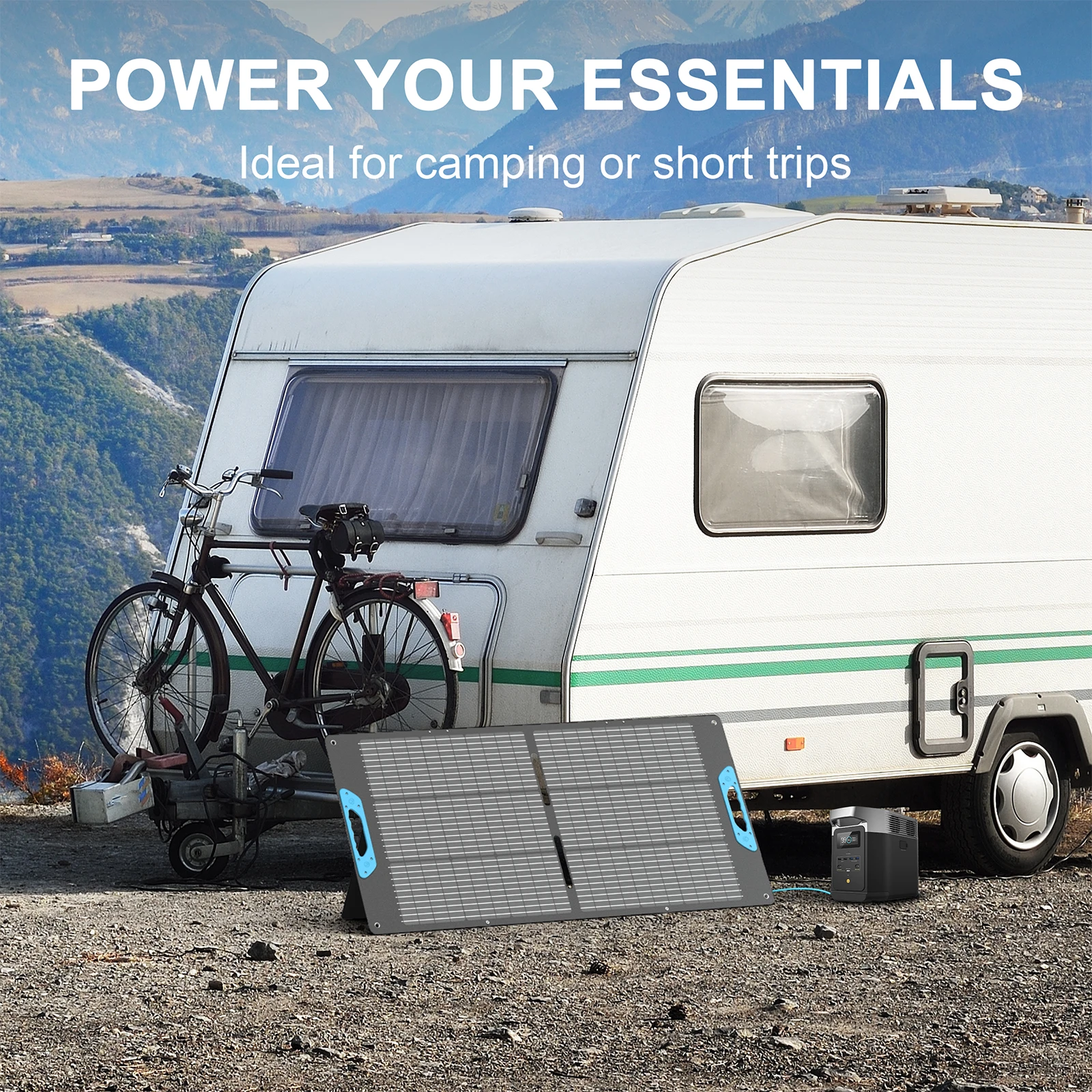 Panel solar portátil E-POWO 100W/200W, respaldo de energía de panel solar plegable impermeable IP67, cargador solar para central eléctrica RV/Free Envio a Cuba 15-21 dias - Image 3