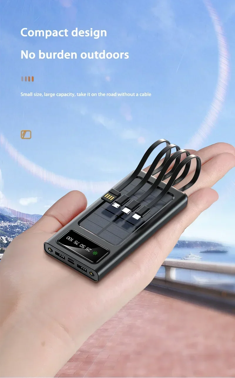 Banco de energía solar Xiaomi 200000 Batería de carga rápida móvil de gran capacidad mAh con cables USB 4 duales para iPhone Samsung/Free Envio a Cuba 15-21 dias - Image 18