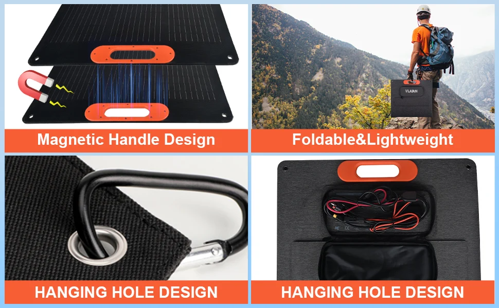 Panel Solar Portátil de 100W para Generador de Estación de Energía, Cargador de Panel Solar Plegable de 100 Vatios con Salida MC4, para Acampar al Aire Libre/Free Envio a Cuba 15-21 dias - Image 12