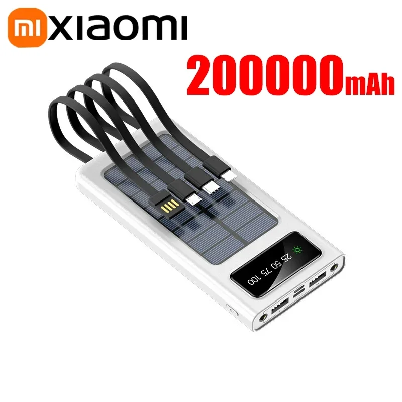 Banco de energía solar Xiaomi 200000 Batería de carga rápida móvil de gran capacidad mAh con cables USB 4 duales para iPhone Samsung/Free Envio a Cuba 15-21 dias - Image 10