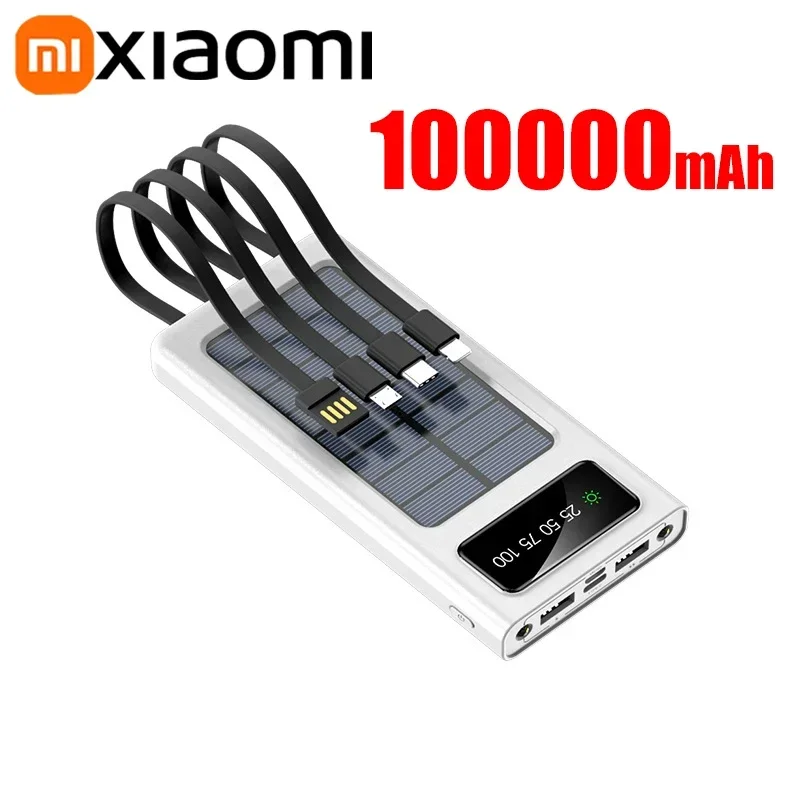 Banco de energía solar Xiaomi 200000 Batería de carga rápida móvil de gran capacidad mAh con cables USB 4 duales para iPhone Samsung/Free Envio a Cuba 15-21 dias - Image 11