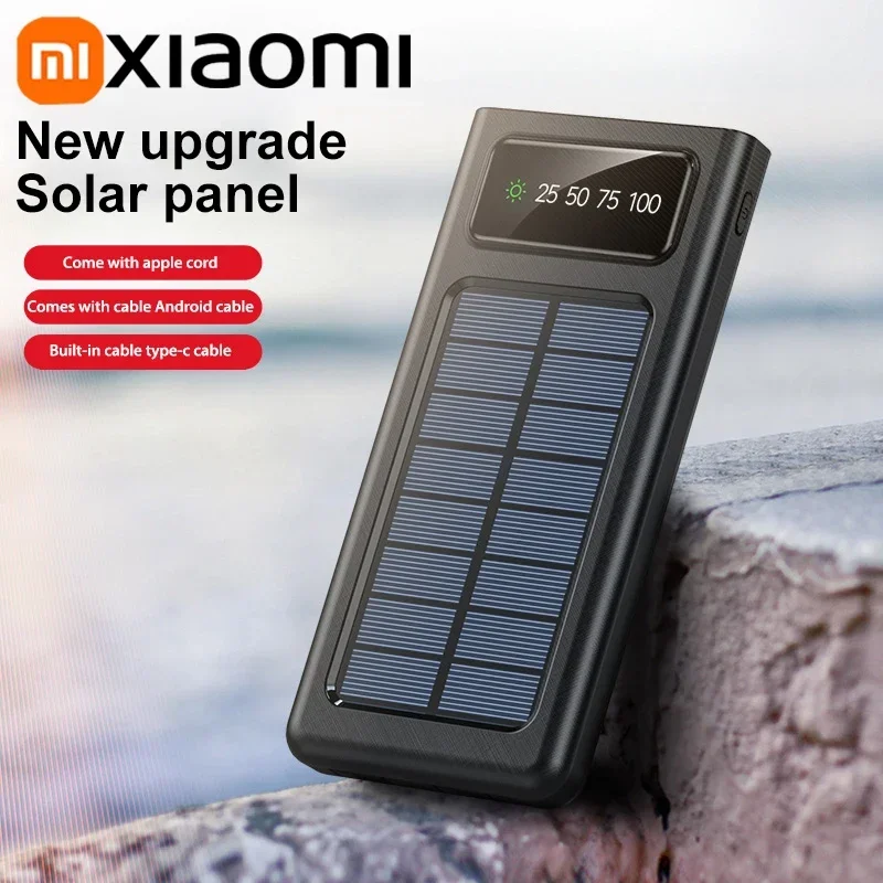 Banco de energía solar Xiaomi 200000 Batería de carga rápida móvil de gran capacidad mAh con cables USB 4 duales para iPhone Samsung/Free Envio a Cuba 15-21 dias - Image 3