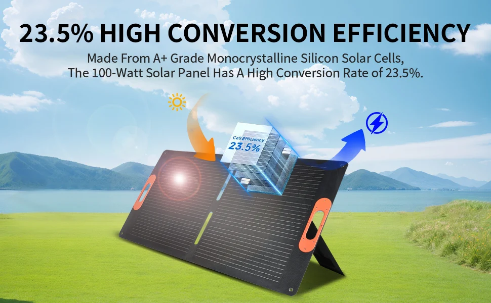 Panel Solar Portátil de 100W para Generador de Estación de Energía, Cargador de Panel Solar Plegable de 100 Vatios con Salida MC4, para Acampar al Aire Libre/Free Envio a Cuba 15-21 dias - Image 10