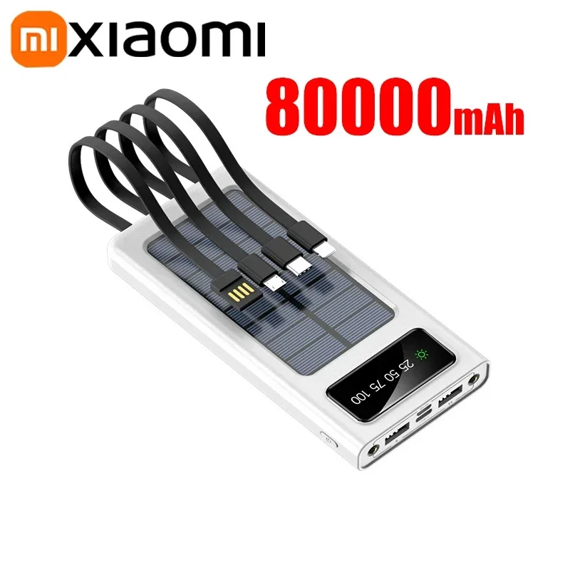 Banco de energía solar Xiaomi 200000 Batería de carga rápida móvil de gran capacidad mAh con cables USB 4 duales para iPhone Samsung/Free Envio a Cuba 15-21 dias - Image 12