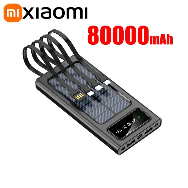 Banco de energía solar Xiaomi 200000 Batería de carga rápida móvil de gran capacidad mAh con cables USB 4 duales para iPhone Samsung/Free Envio a Cuba 15-21 dias - Image 8