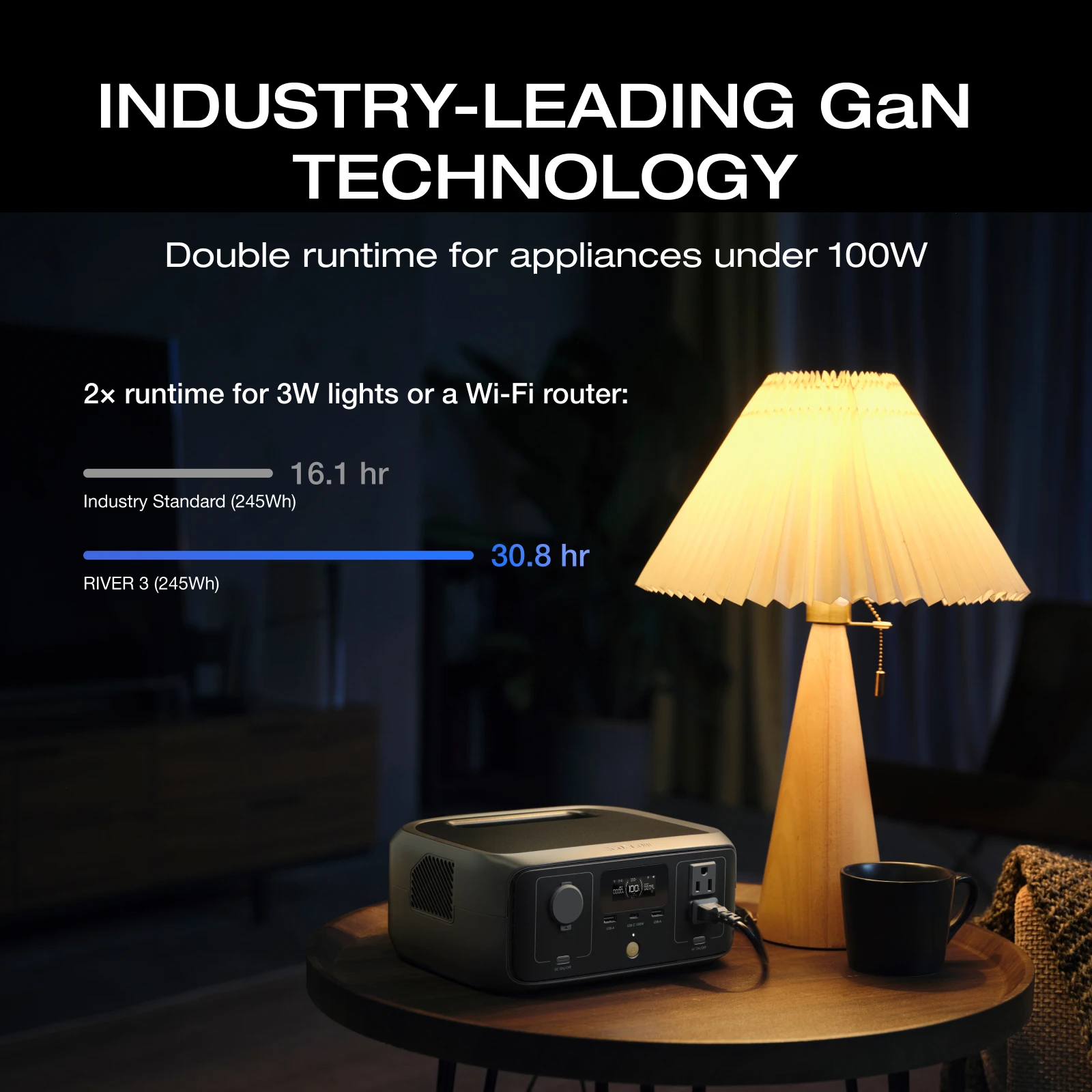 Central eléctrica portátil ECOFLOW RIVER 3, central eléctrica con batería LiFePO4 de 230 Wh, salida de CA de 300 W hasta 600 W/Free Envio a Cuba 15-21 dias - Image 3