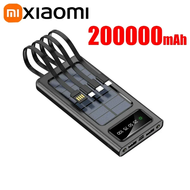 Banco de energía solar Xiaomi 200000 Batería de carga rápida móvil de gran capacidad mAh con cables USB 4 duales para iPhone Samsung/Free Envio a Cuba 15-21 dias - Image 13