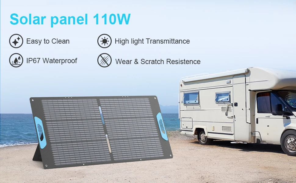 Panel solar portátil E-POWO 100W/200W, respaldo de energía de panel solar plegable impermeable IP67, cargador solar para central eléctrica RV/Free Envio a Cuba 15-21 dias - Image 10